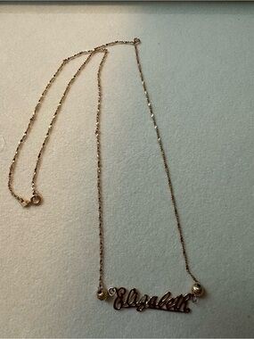 Personalized 'Elizabeth' 14k Gold Name Necklace - Custom Script Pendant